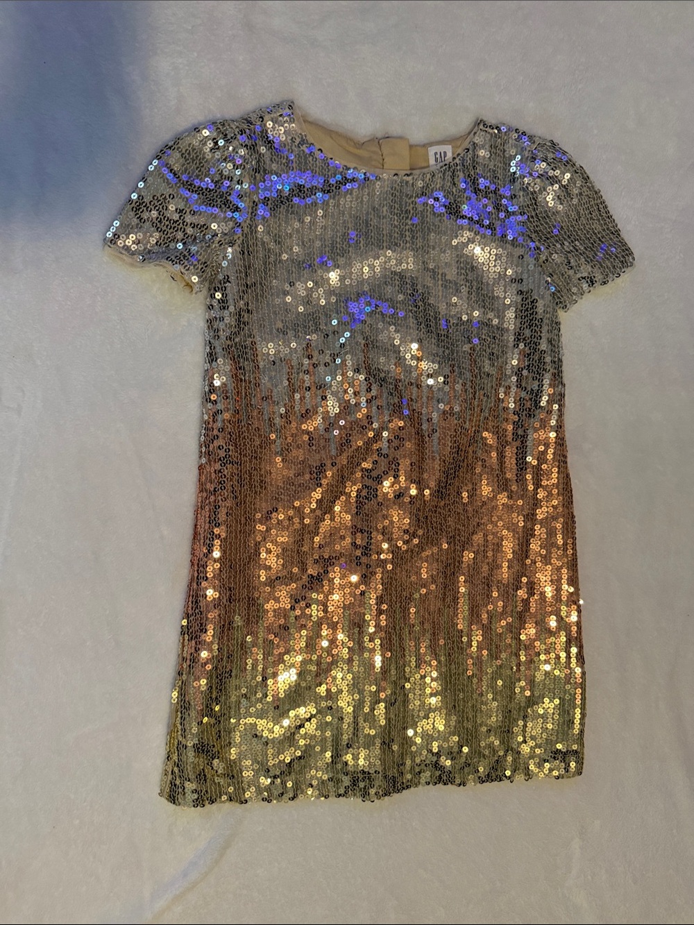 GAP Girls Sequin Ombre Dress - Silver, Gold, Copper
